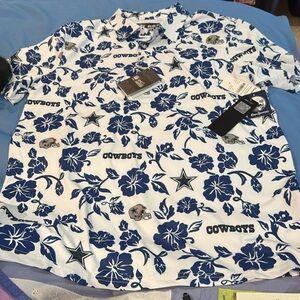 NWT NFL Dallas Cowboys Reyn Spooner Moisture Wick Top Sz M Short Sleeve Z54